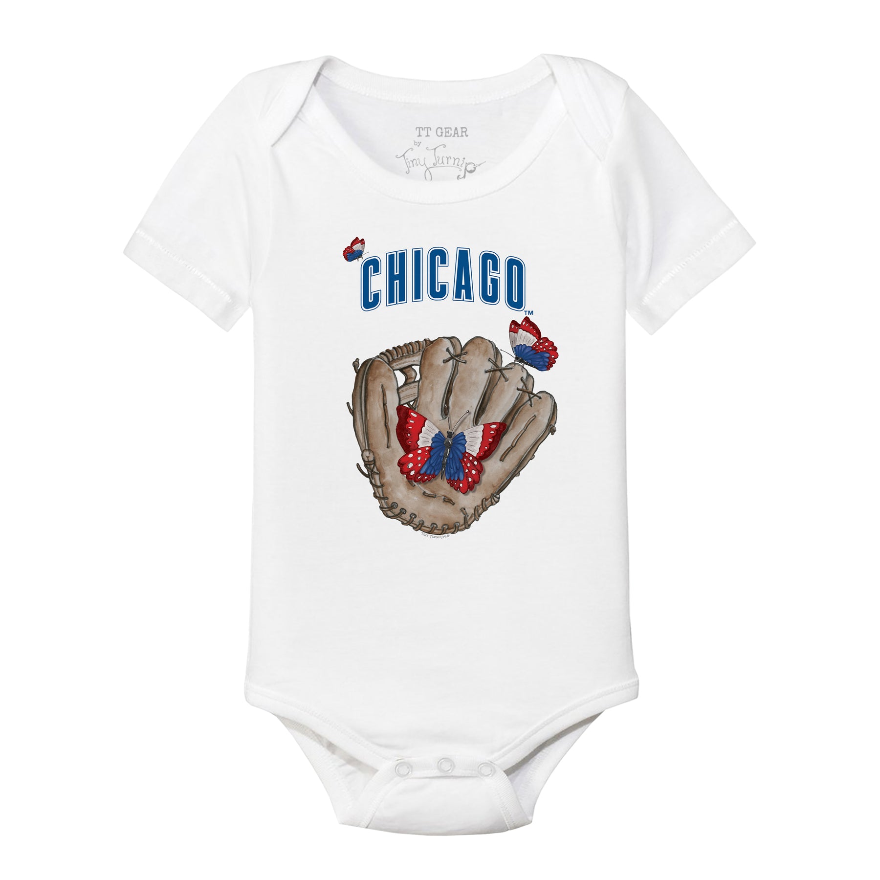 Chicago Cubs Butterfly Glove Short Sleeve Snapper