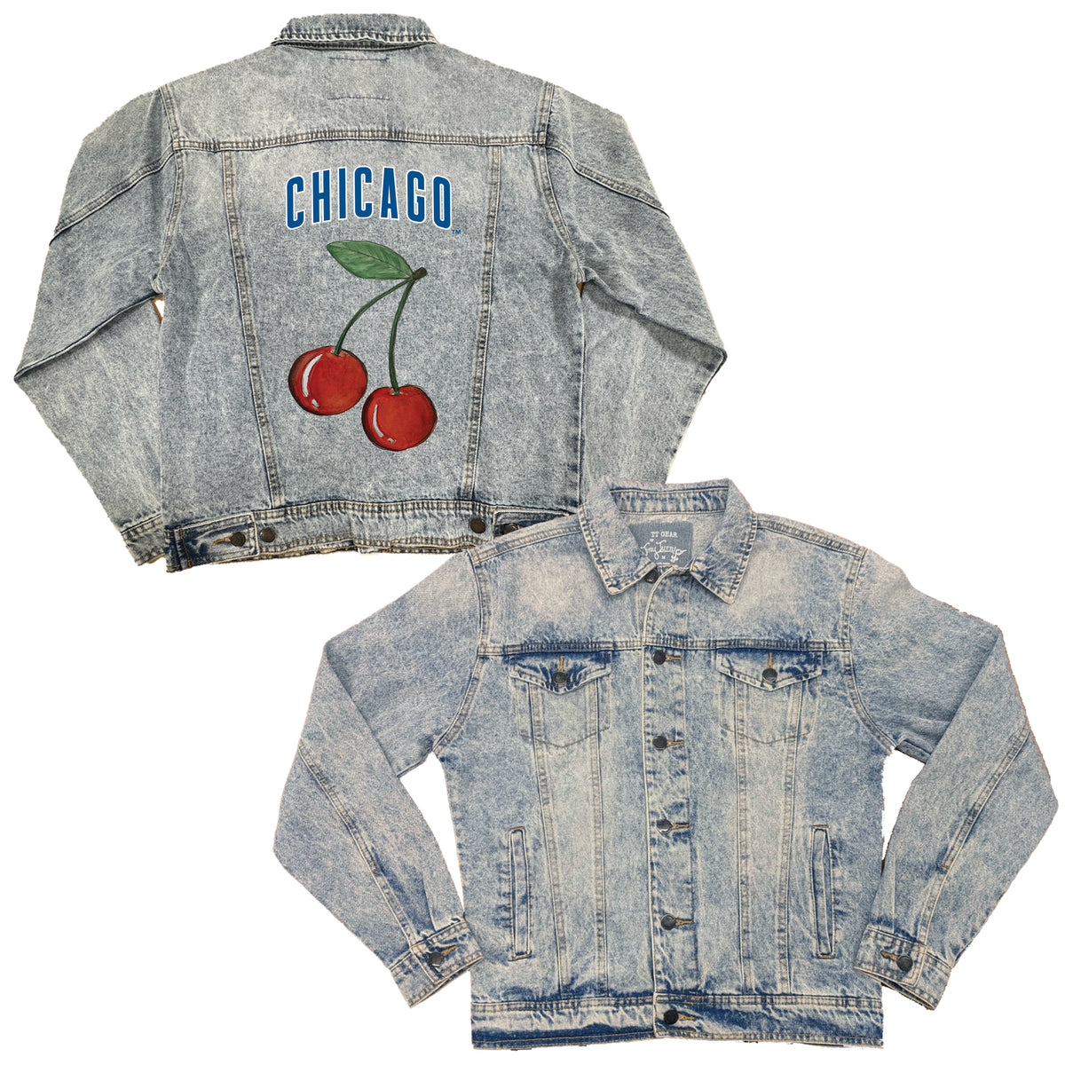 Chicago Cubs Cherry Boyfriend Denim Jacket