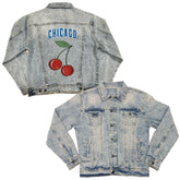Chicago Cubs Cherry Boyfriend Denim Jacket