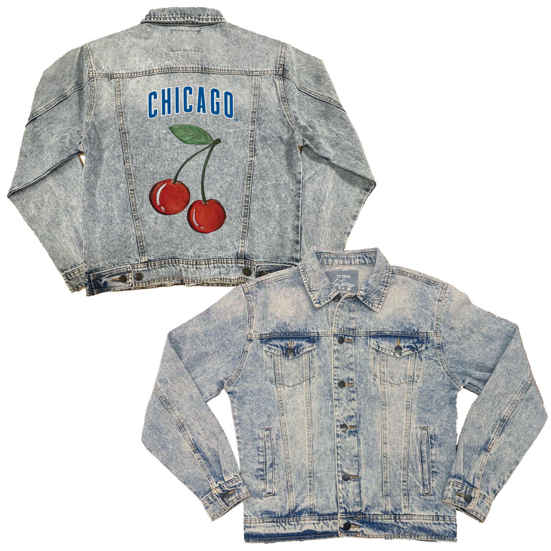 Chicago Cubs Cherry Boyfriend Denim Jacket