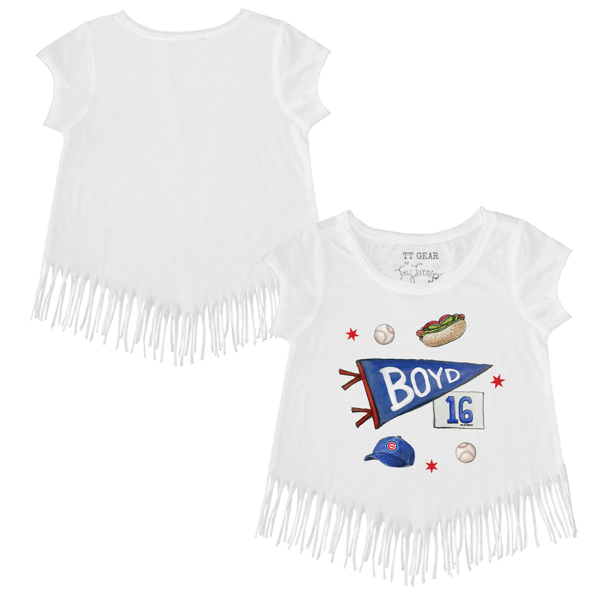 VIP MLB MLB City Collage w/ Name, Number - Fringe Tee - Tiny Turnip