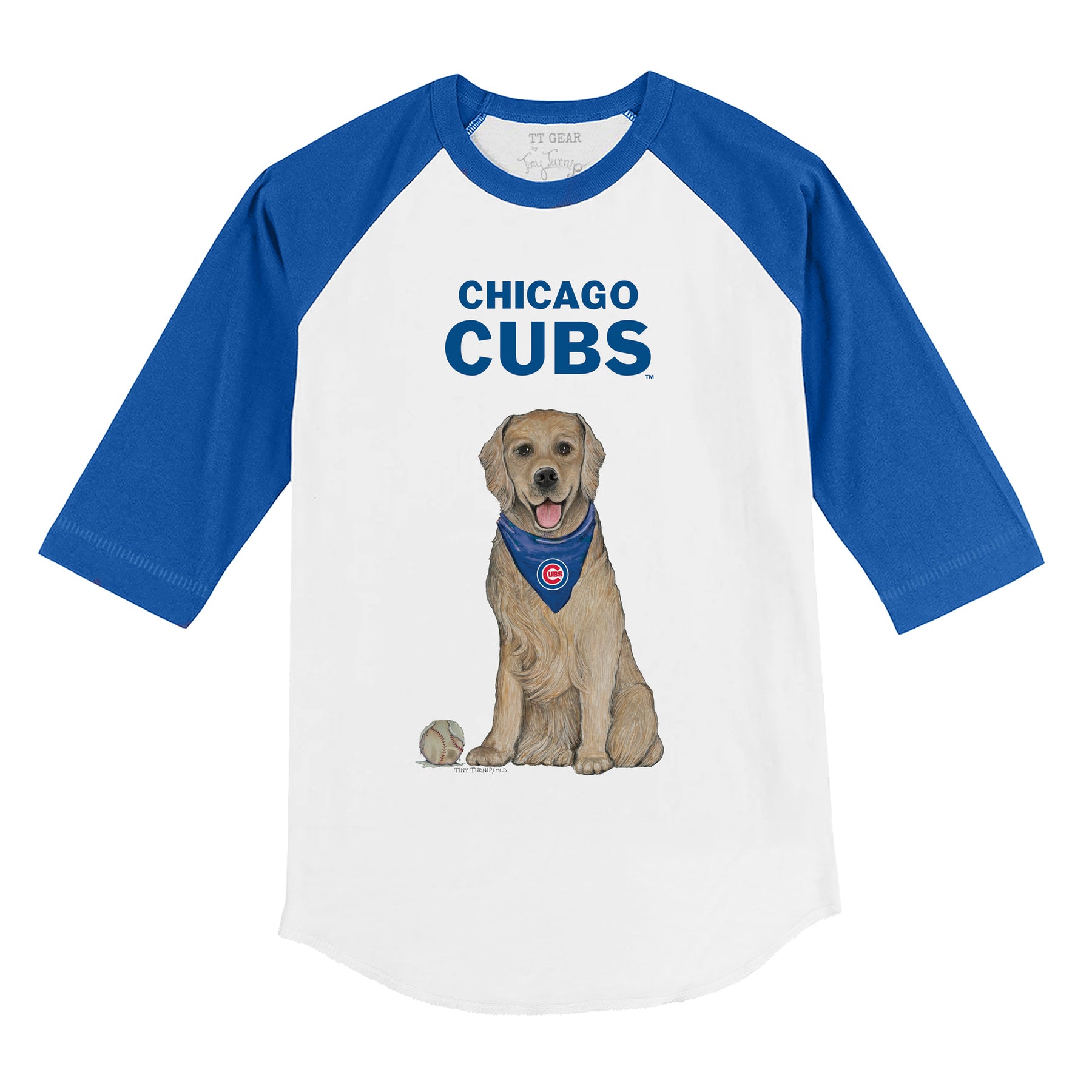 Chicago Cubs Golden Retriever 3/4 Royal Blue Sleeve Raglan