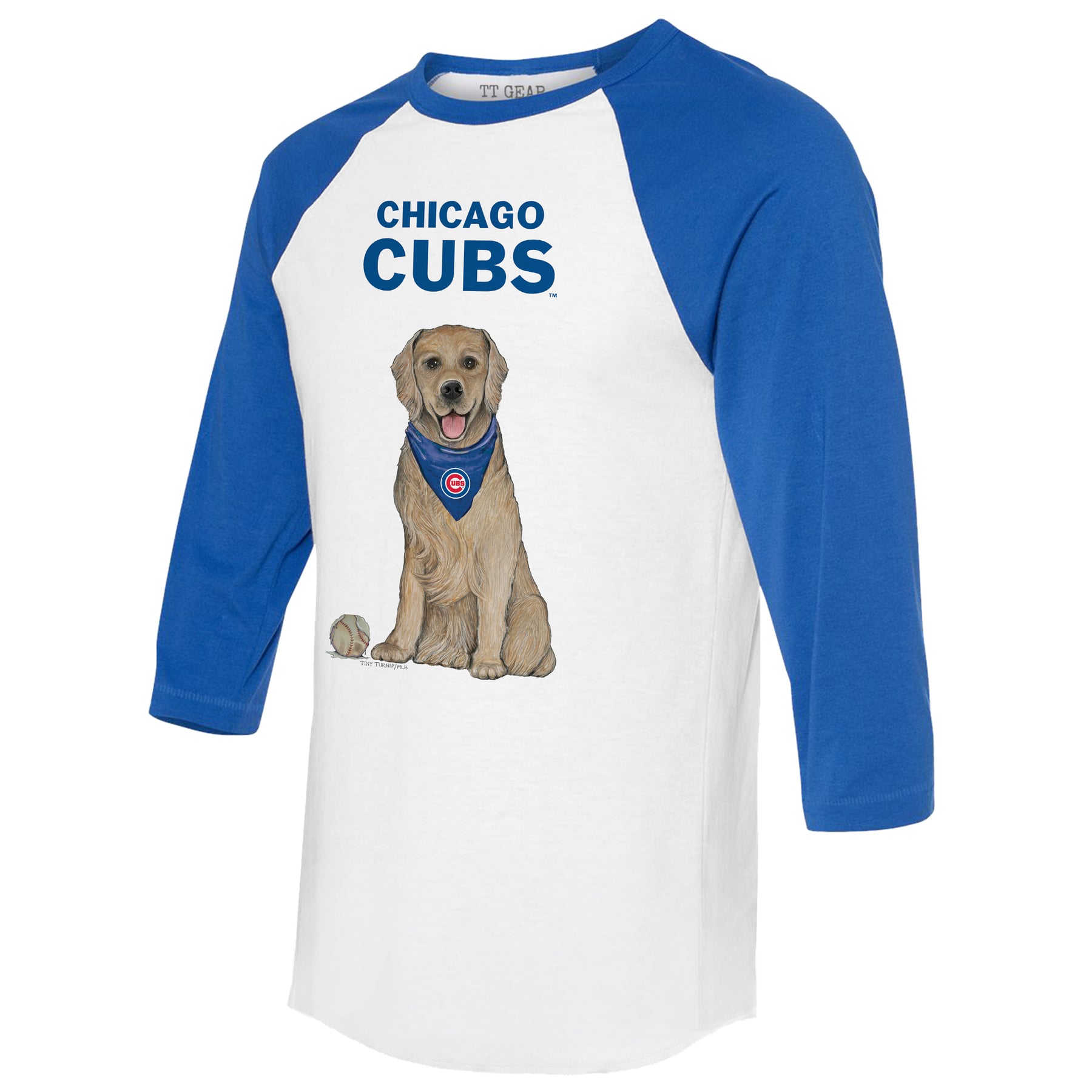 Chicago Cubs Golden Retriever 3/4 Royal Blue Sleeve Raglan