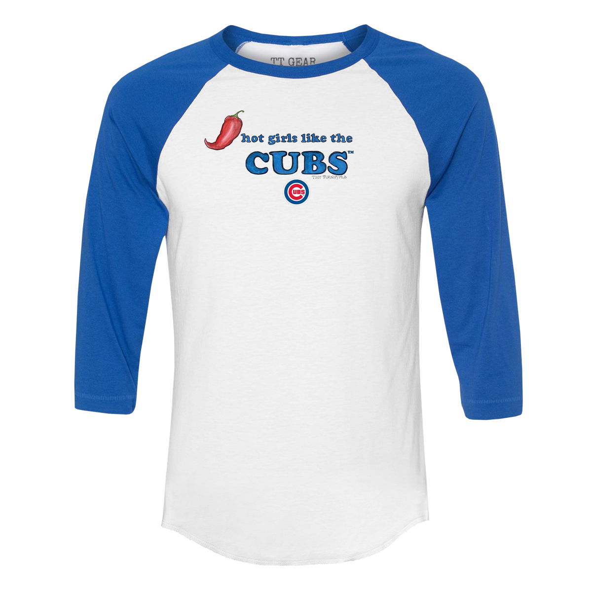 Chicago Cubs Hot Girls 3/4 Royal Blue Sleeve Raglan