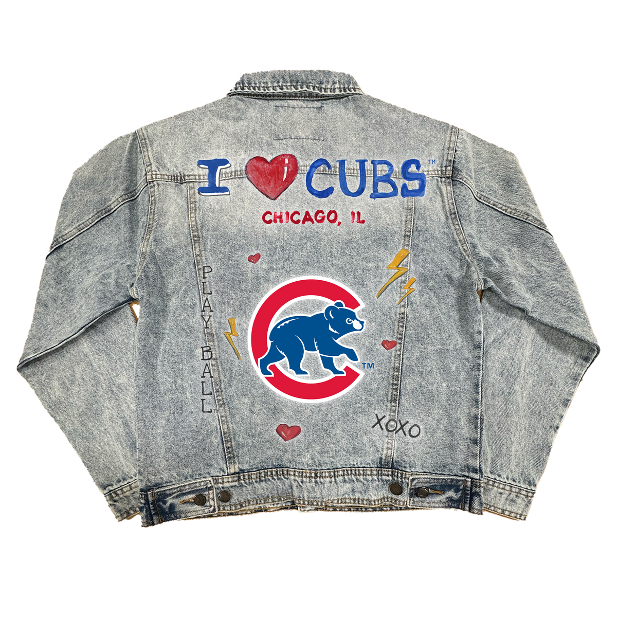I Heart Cubs Boyfriend Denim Jacket - Tiny Turnip