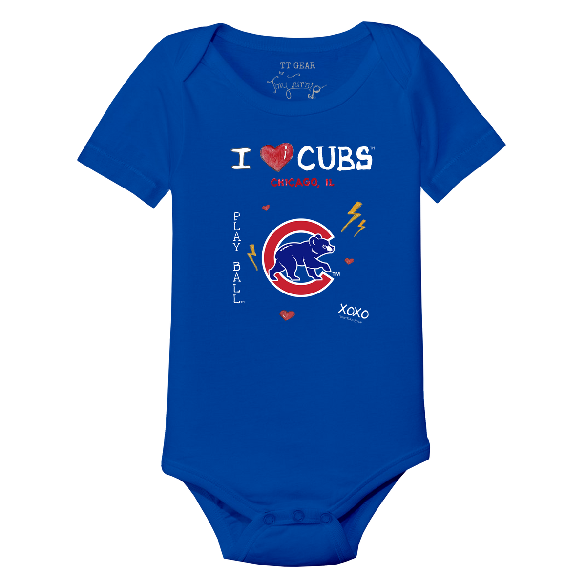 I Heart Cubs Short Sleeve Snapper - Tiny Turnip