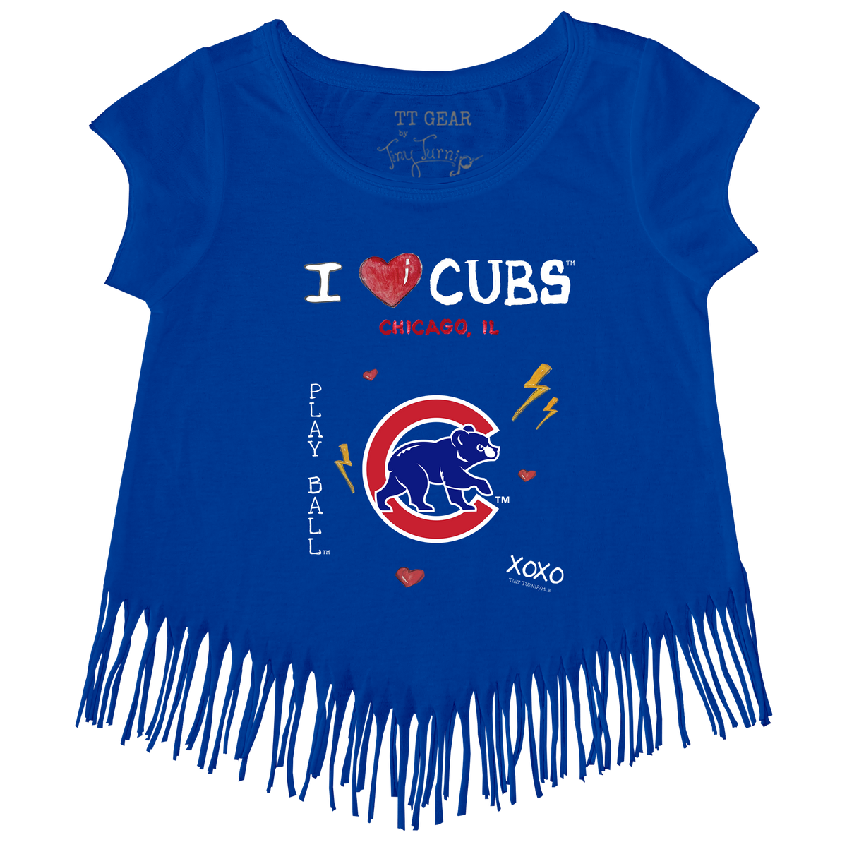 I Heart Cubs Fringe Tee - Tiny Turnip