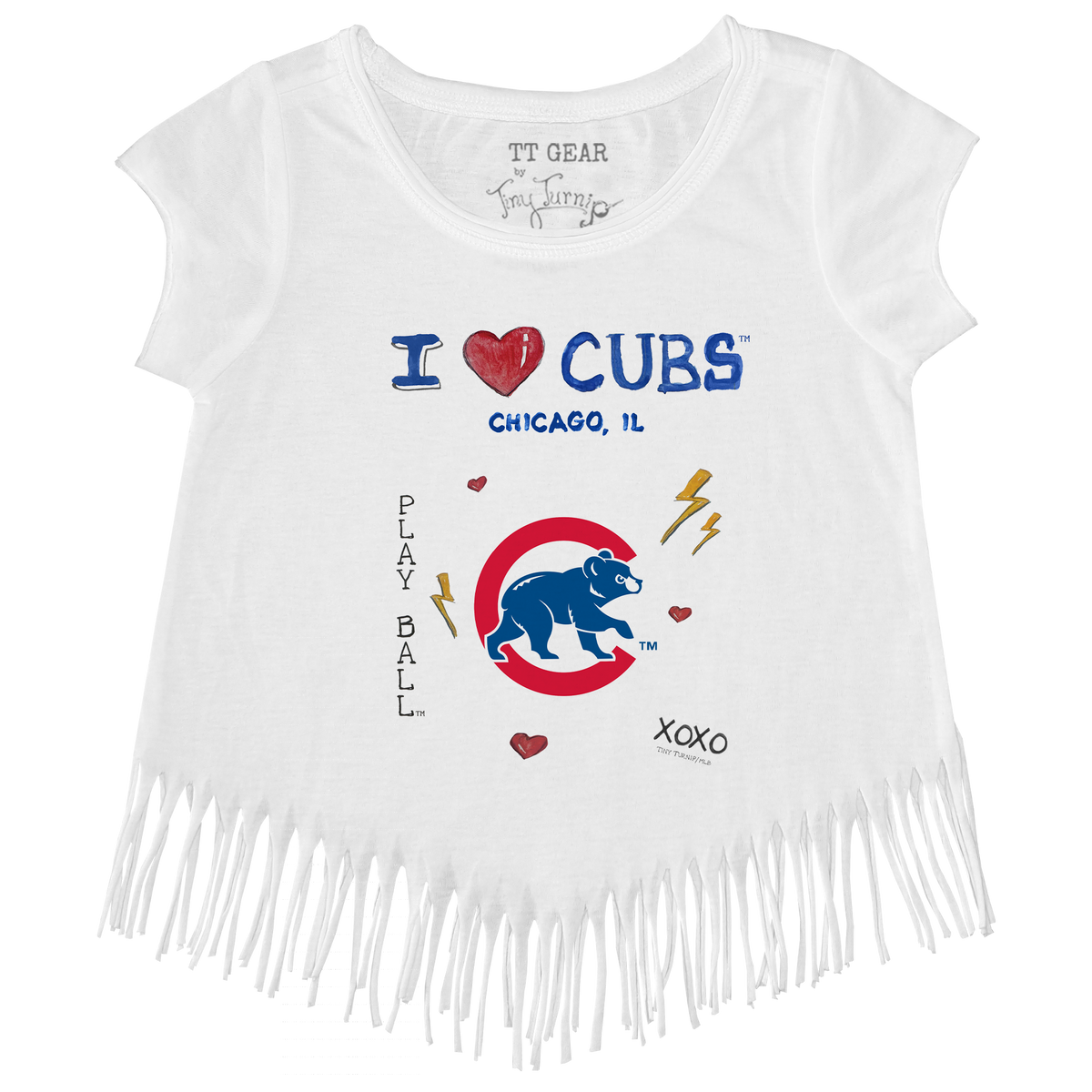 I Heart Cubs Fringe Tee - Tiny Turnip