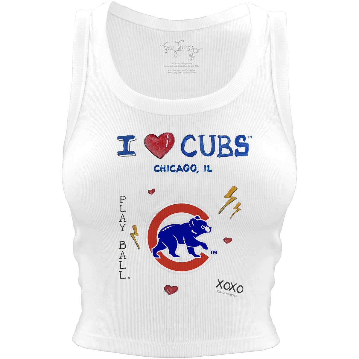 Chicago Cubs I Heart Team Crop Tank - Tiny Turnip