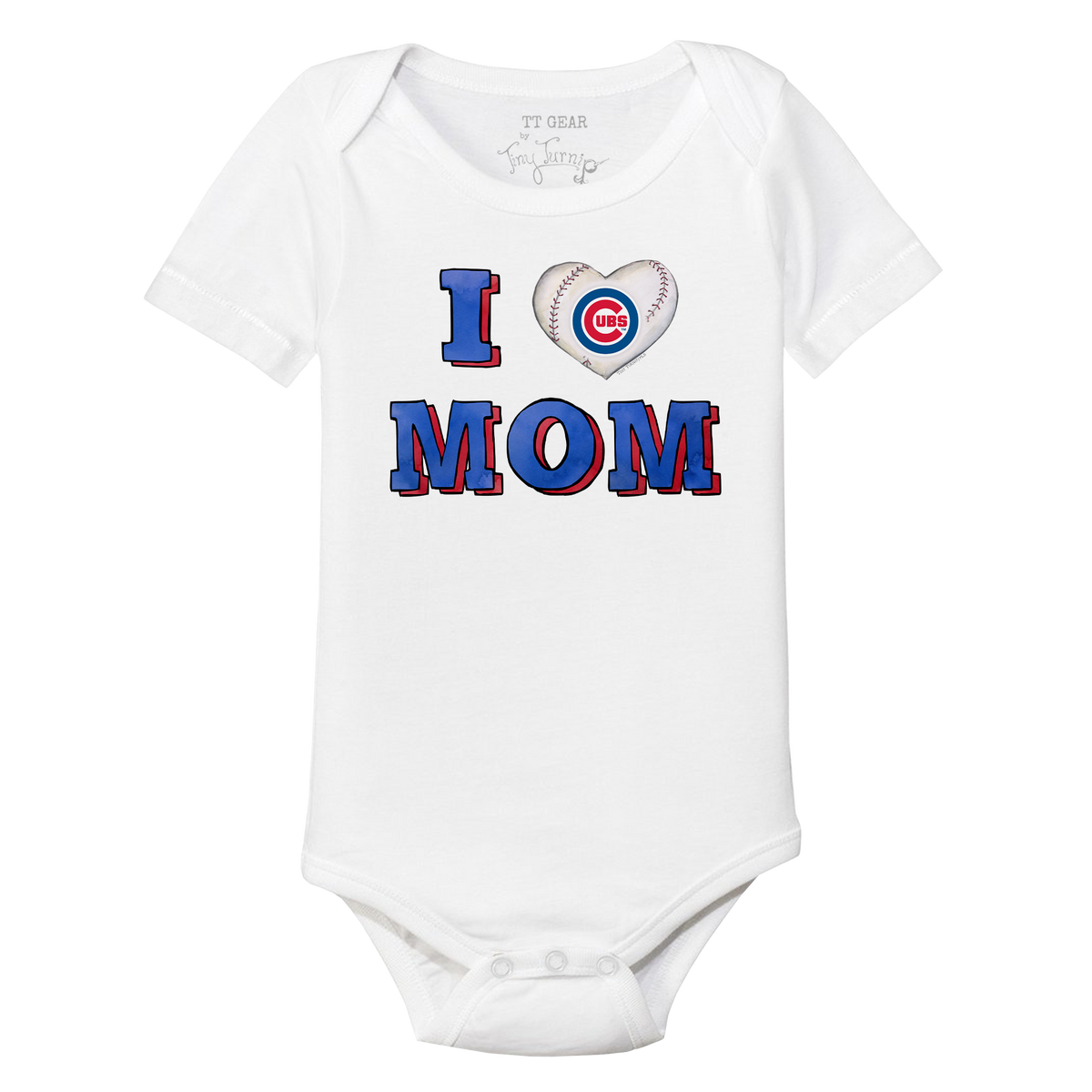 Chicago Cubs I Love Mom Short Sleeve Snapper