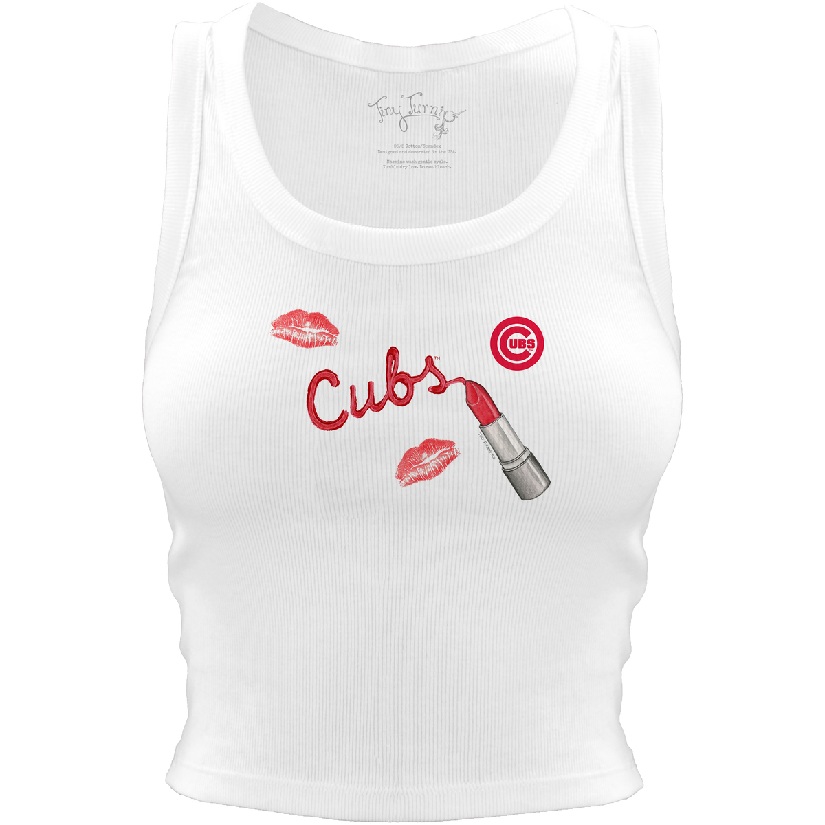 Chicago Cubs Lipstick Crop Tank - Tiny Turnip