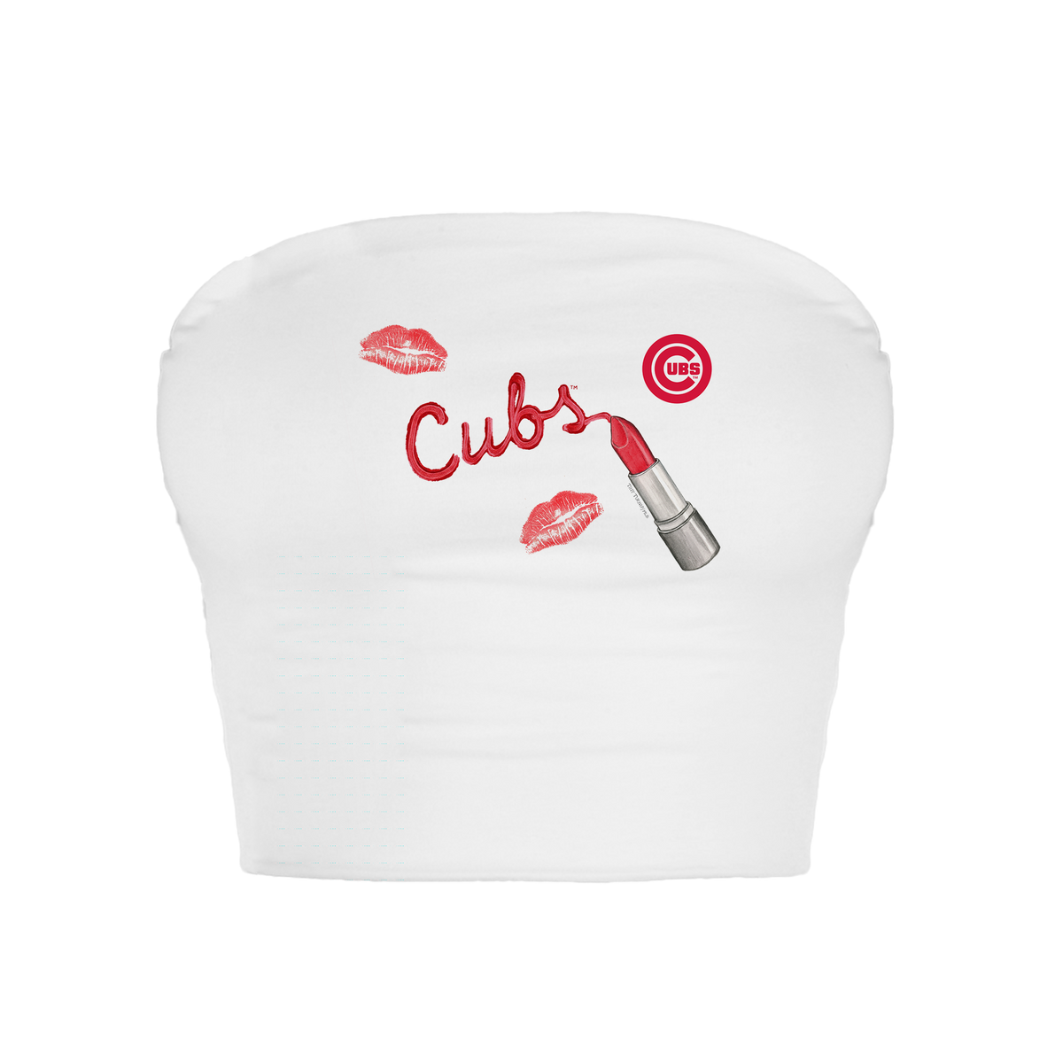 Chicago Cubs Lipstick Crop Tube Top - Tiny Turnip