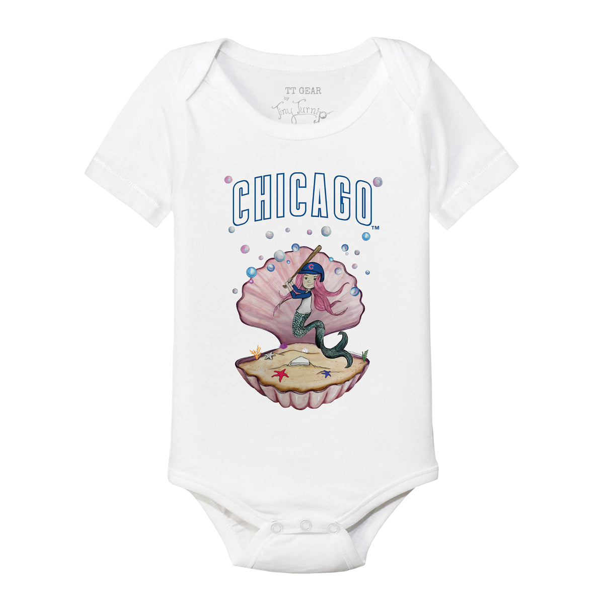Chicago Cubs Mermaid Short Sleeve Snapper