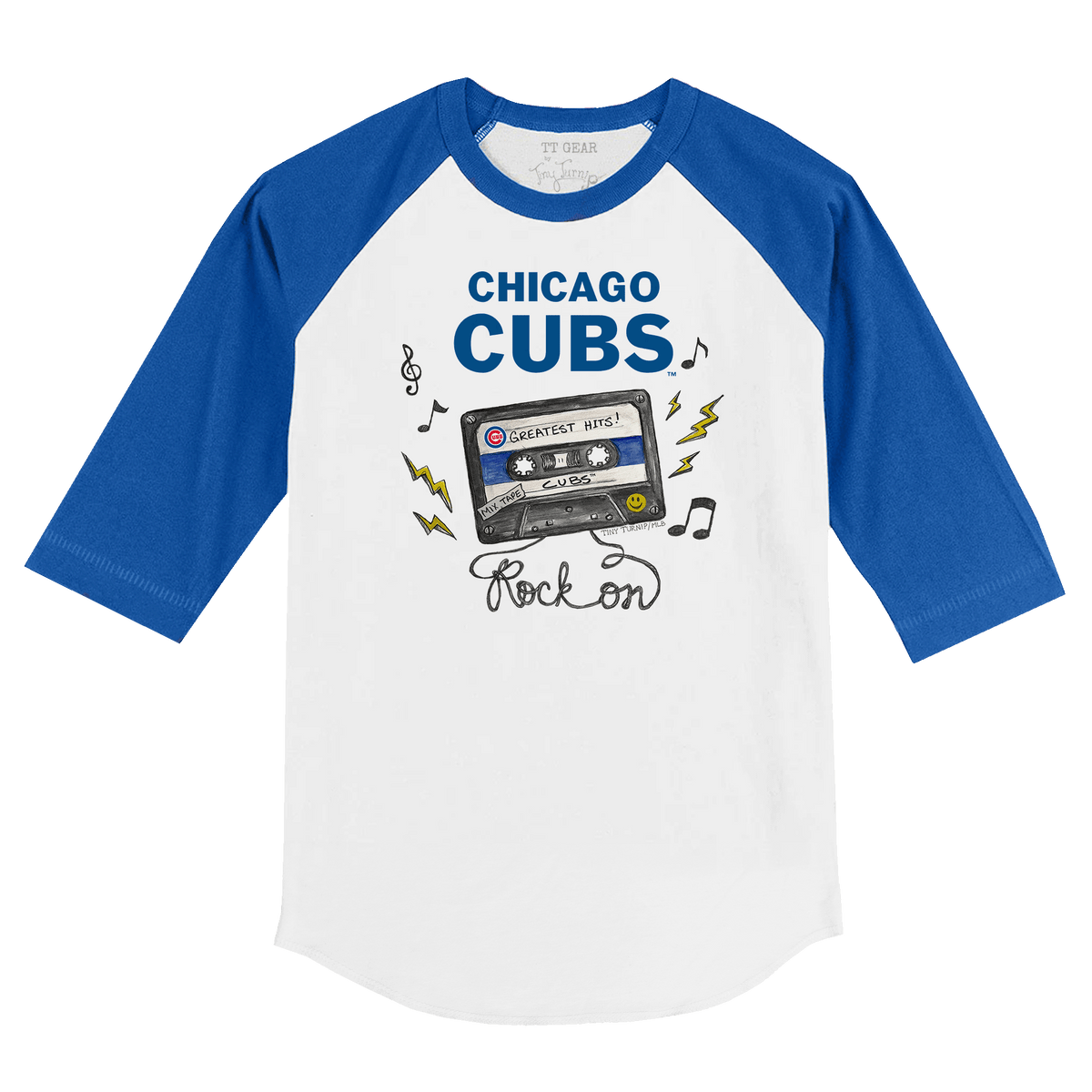 Chicago Cubs Mixtape 3/4 Royal Blue Sleeve Raglan
