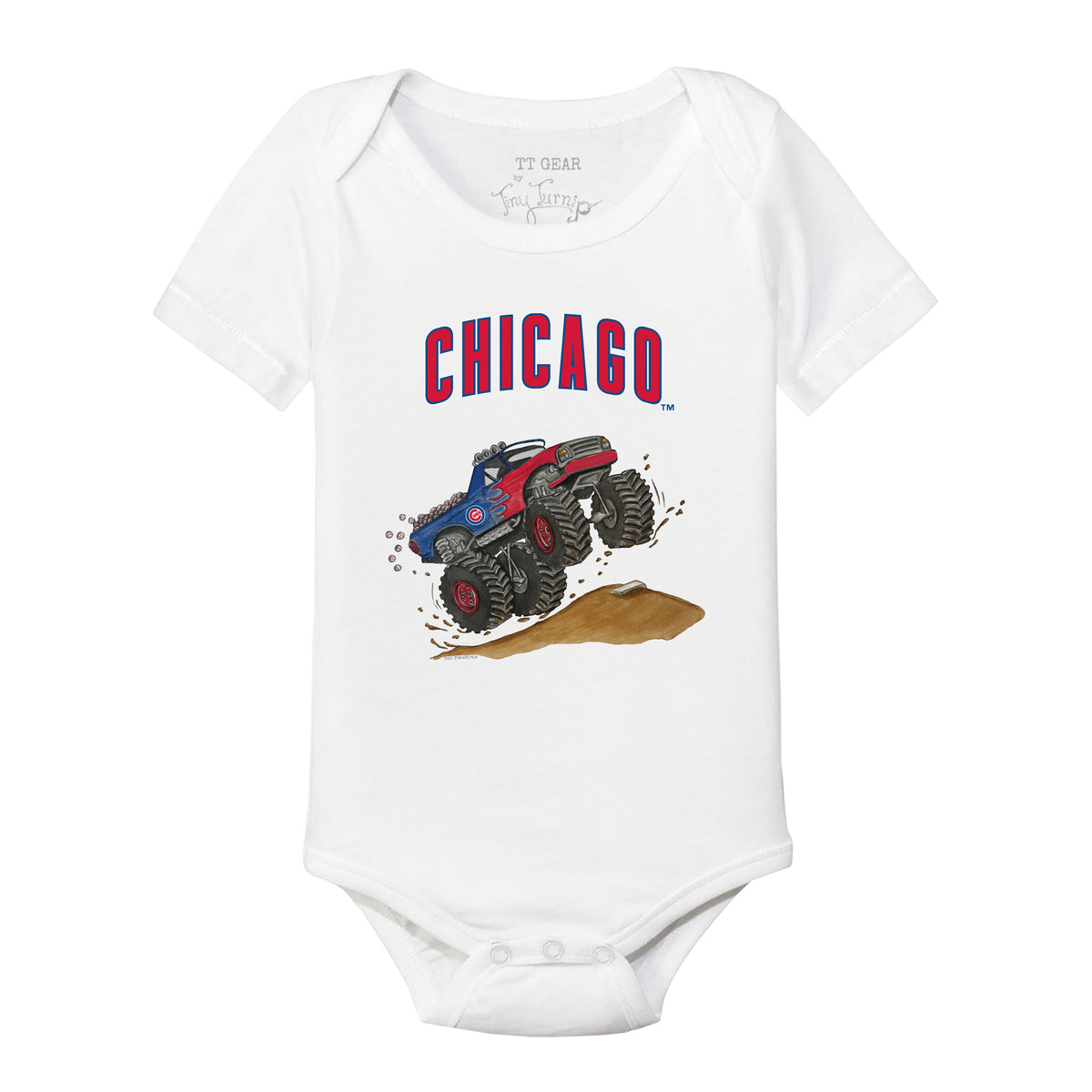 Chicago Cubs Monster Truck Short Sleeve Snapper