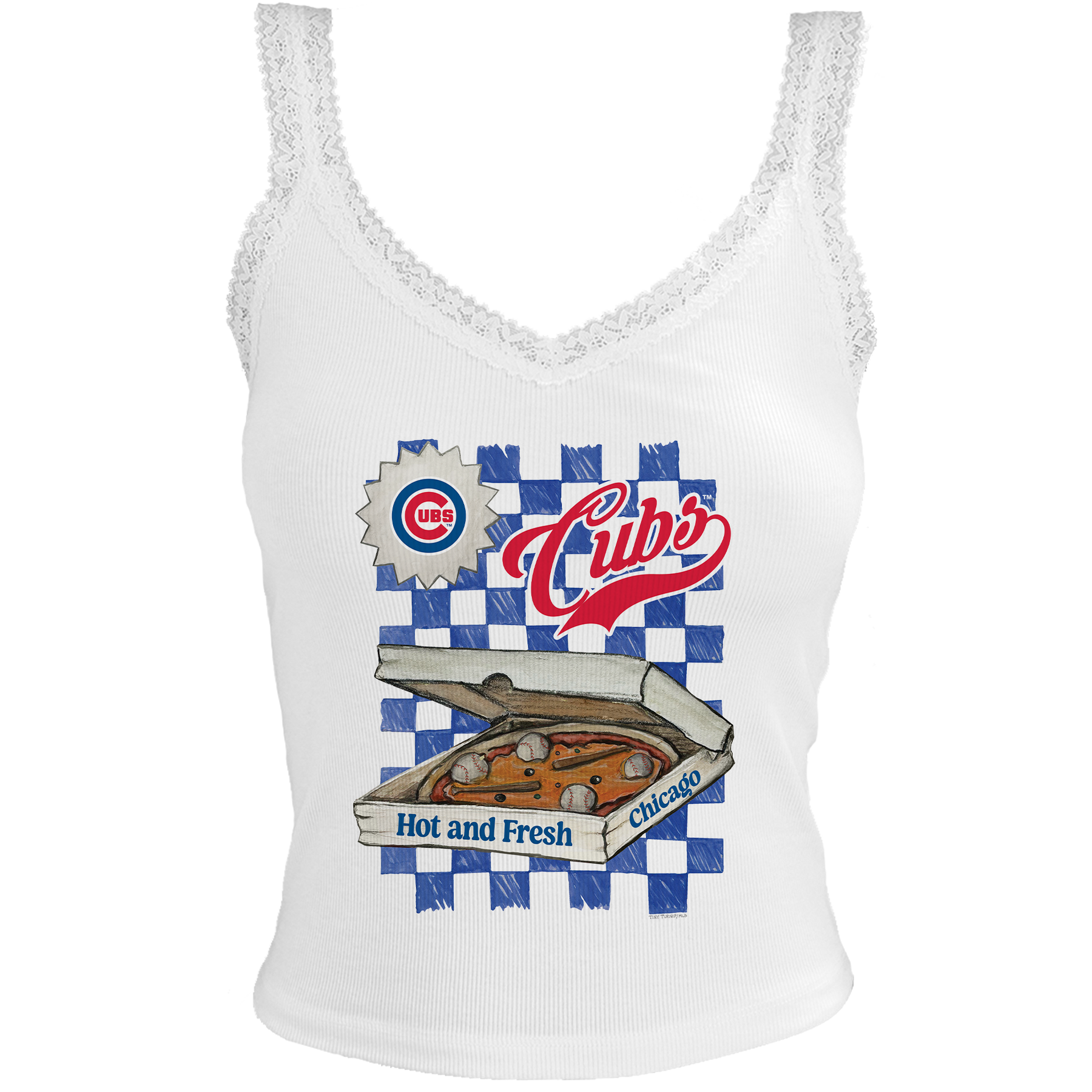 Chicago Cubs Pizza Lace Tank