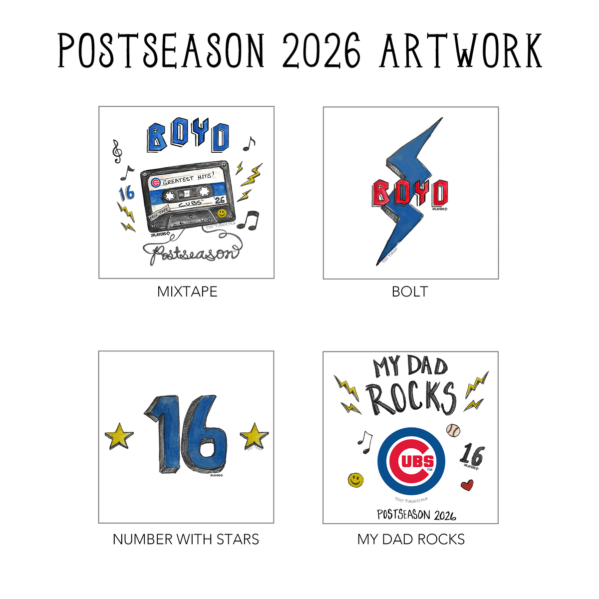 VIP Chicago Cubs Postseason '26 Kid's 3/4 Sleeve Raglan - Tiny Turnip