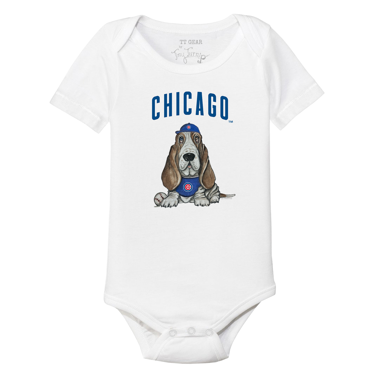 Chicago Cubs Puddy Short Sleeve Snapper - Tiny Turnip