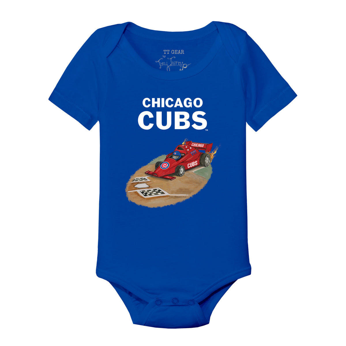 Chicago Cubs Race Car Short Sleeve Snapper