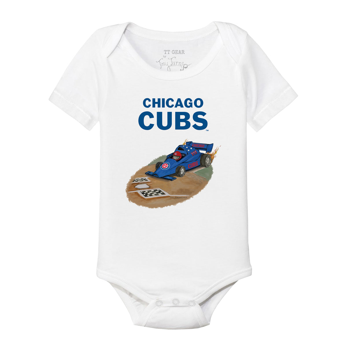 Chicago Cubs Race Car Short Sleeve Snapper