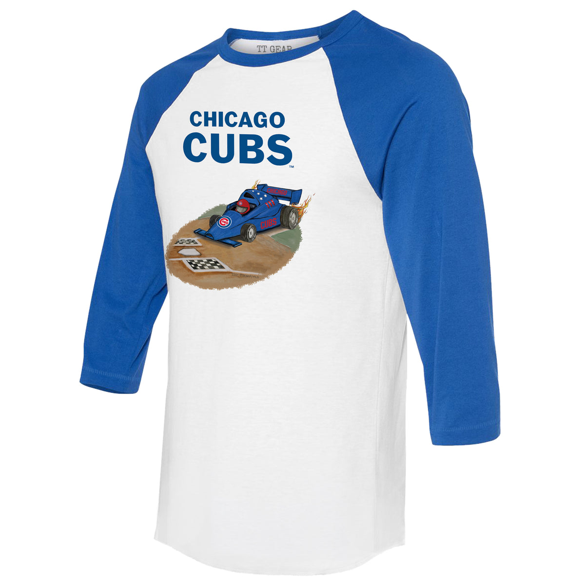 Chicago Cubs Race Car 3/4 Royal Blue Sleeve Raglan
