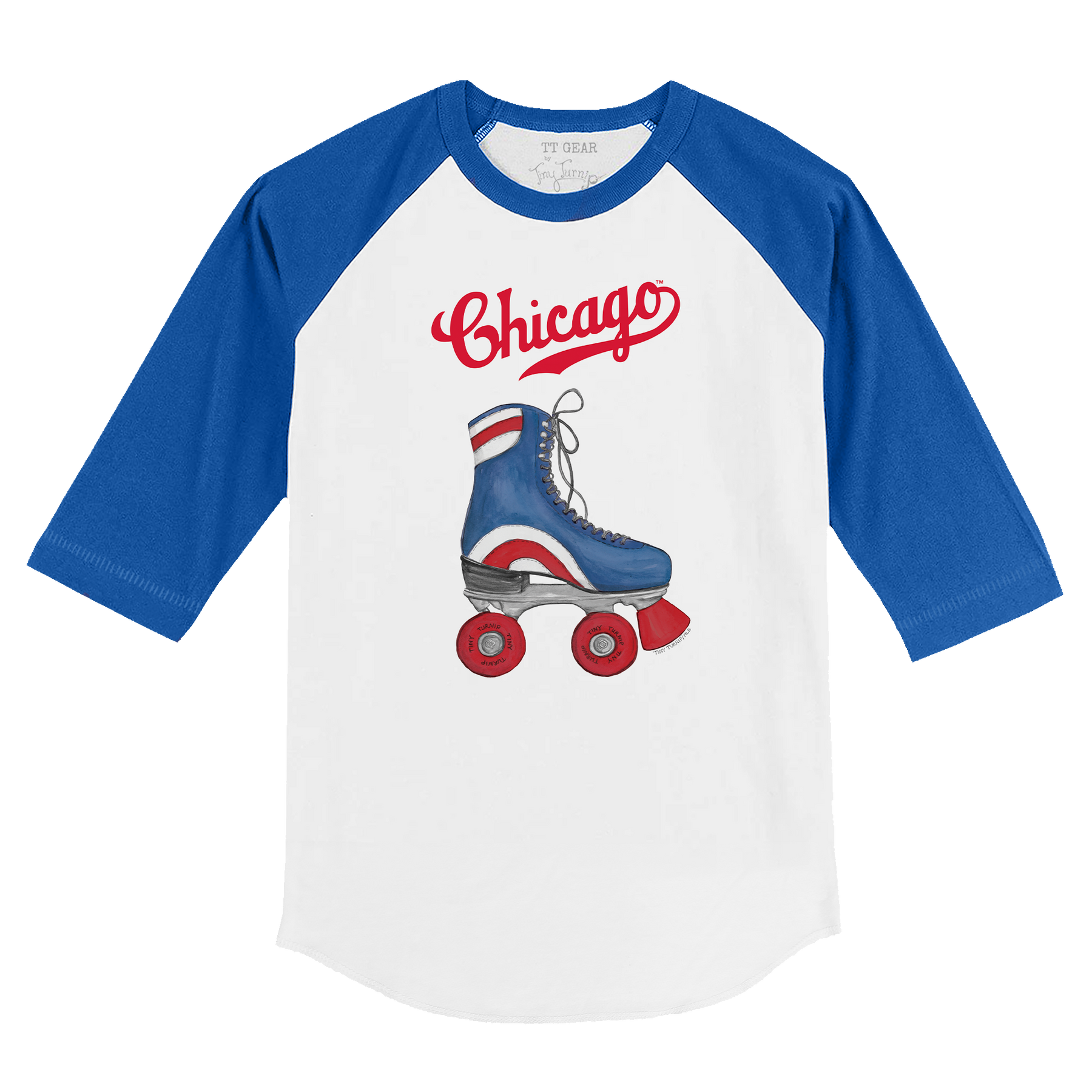 Chicago Cubs Retro Skate 3/4 Royal Blue Sleeve Raglan