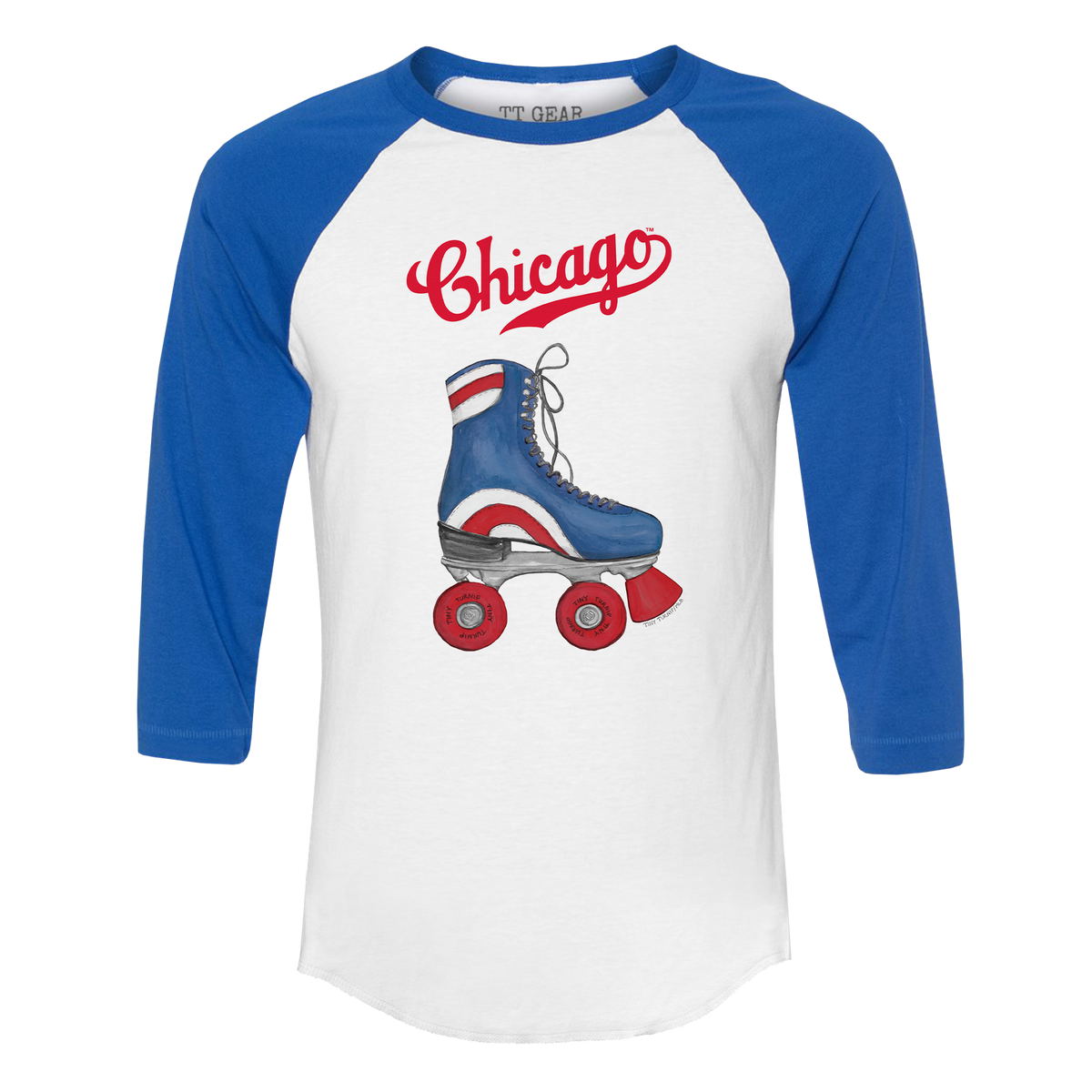 Chicago Cubs Retro Skate 3/4 Royal Blue Sleeve Raglan