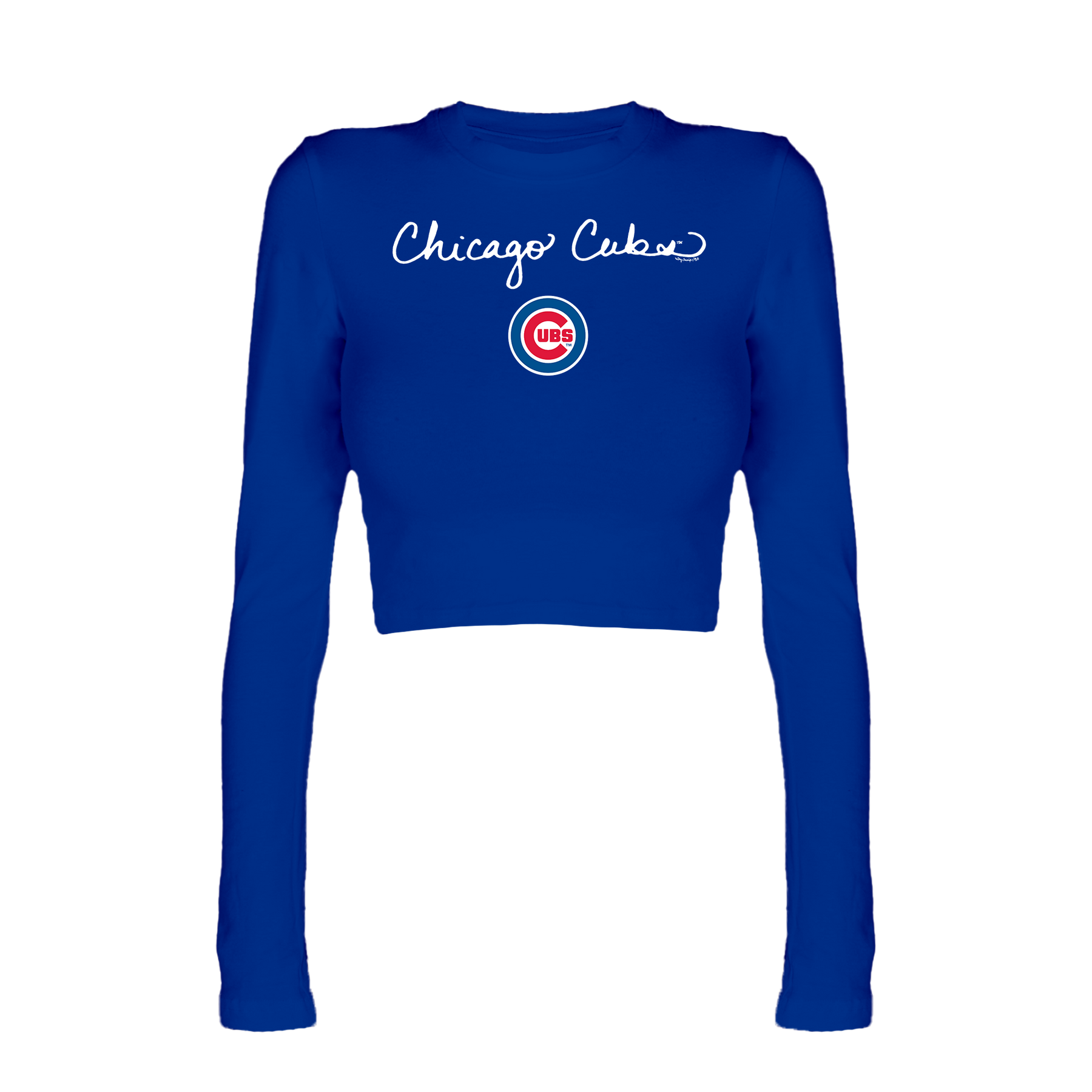 Chicago Cubs Script Candice Crop Long Sleeve