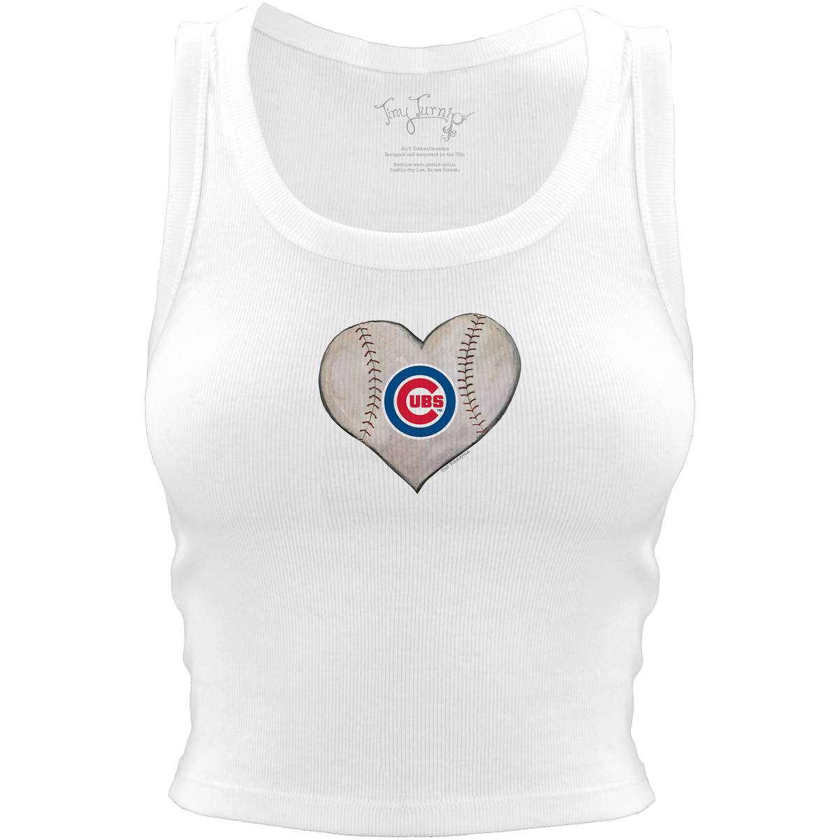 Chicago Cubs Baseball Heart Crop Tank - Tiny Turnip