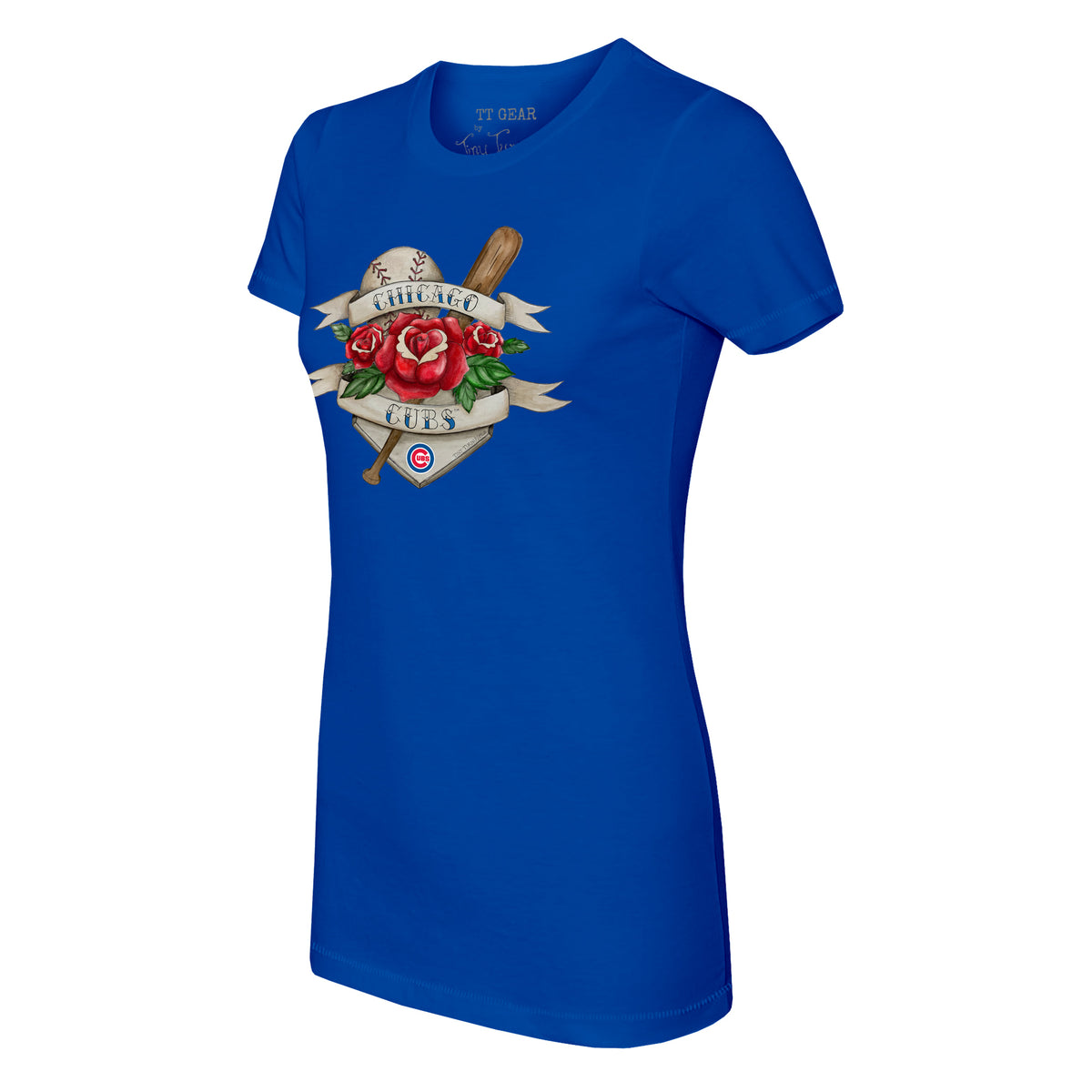 Chicago Cubs Tattoo Rose Tee Shirt