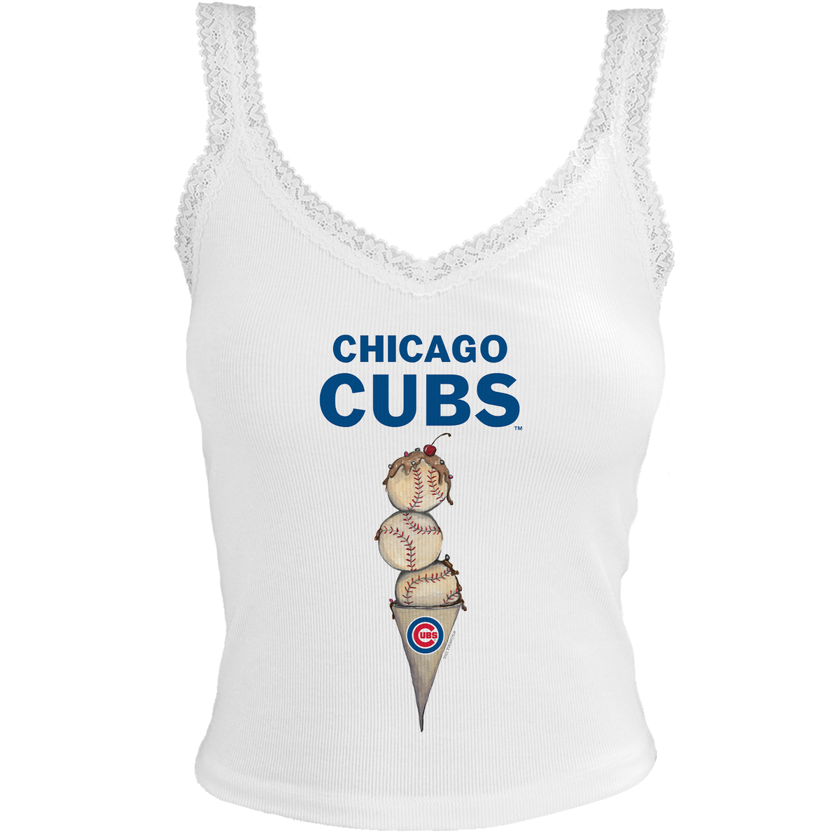 Chicago Cubs Triple Scoop Lace Tank