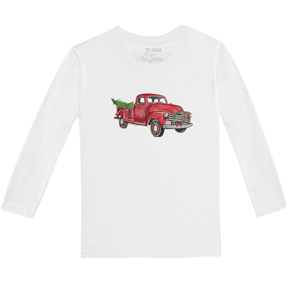 Vintage Christmas Truck Kid's Long-Sleeve Tee Shirt