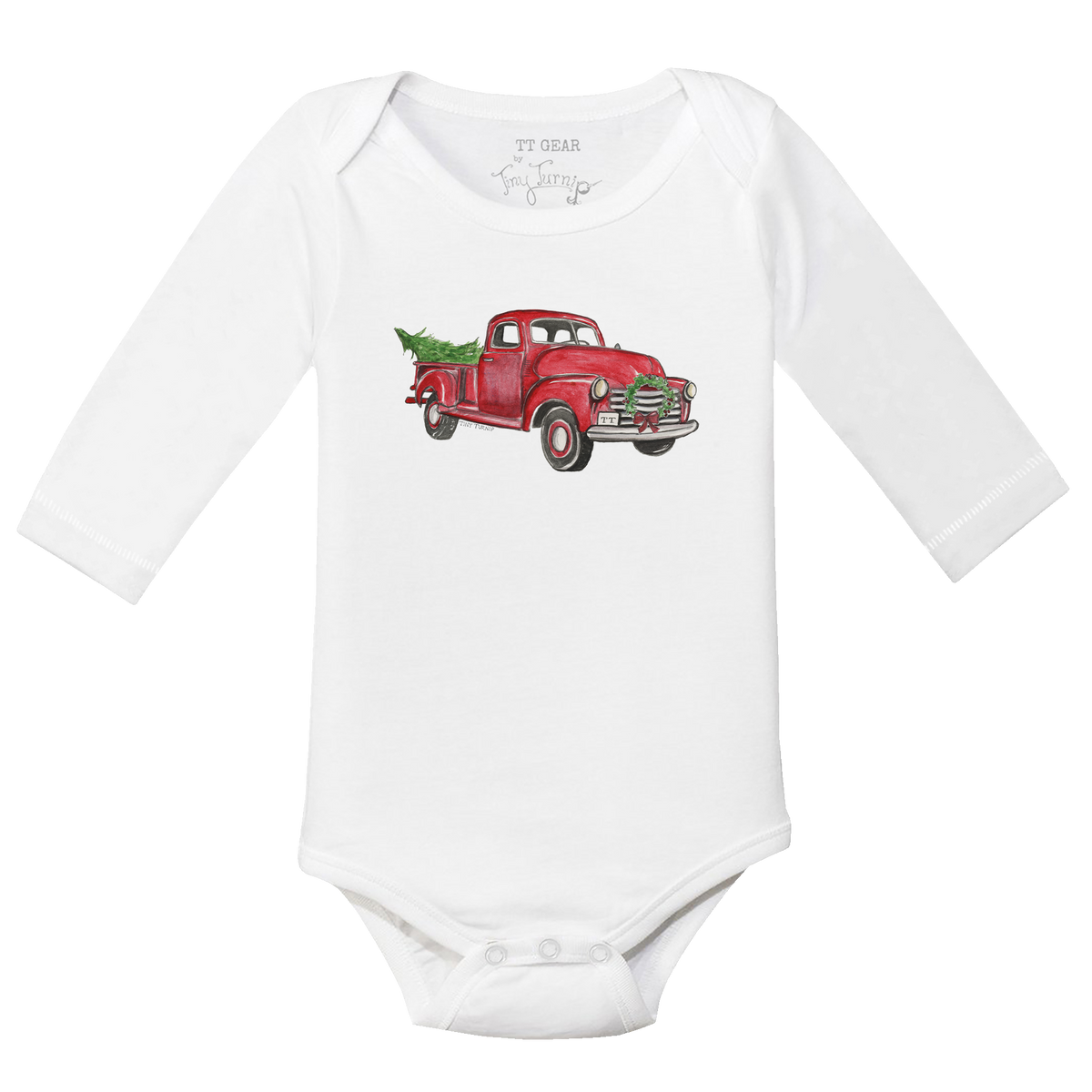 Vintage Christmas Truck Long-Sleeve Snapper