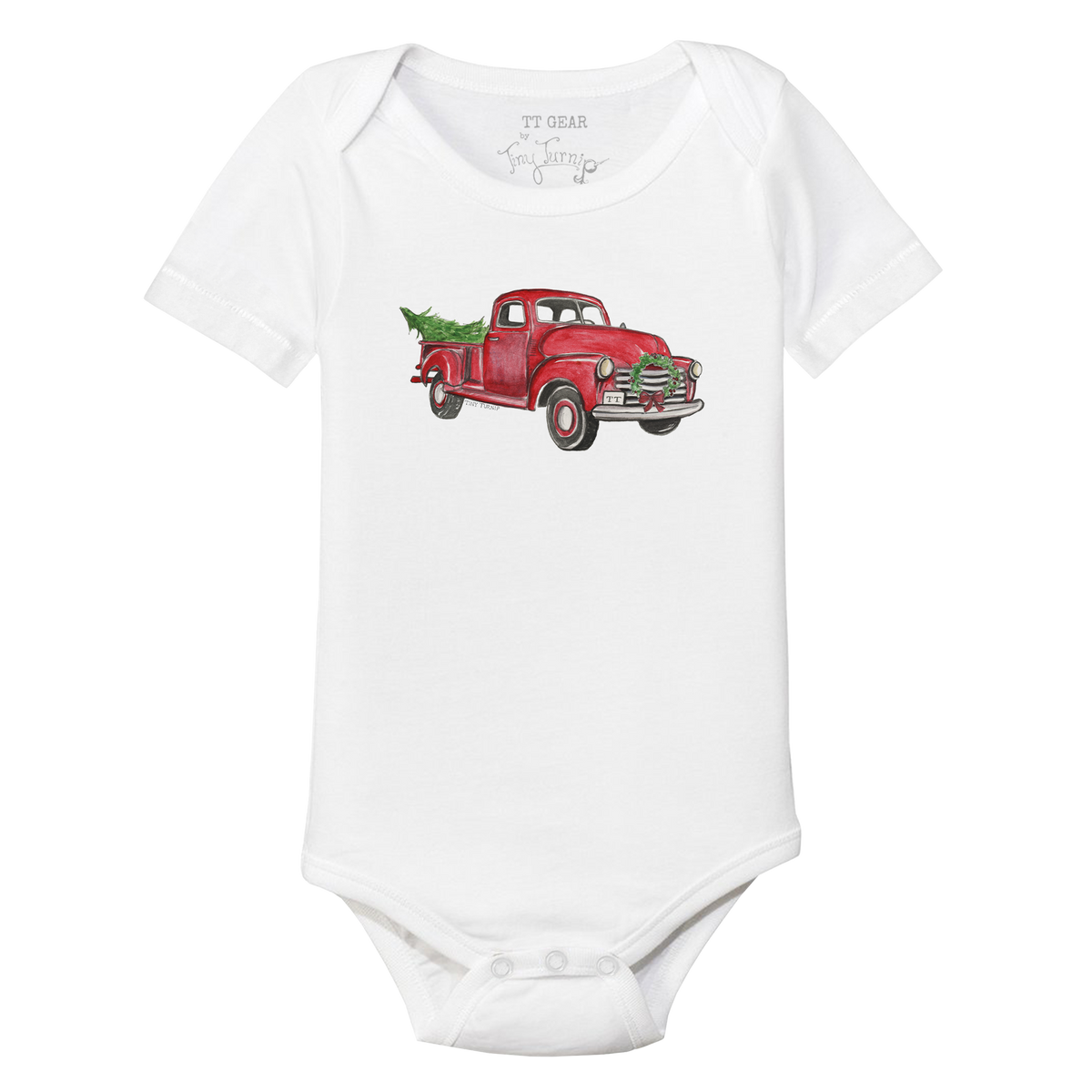 Vintage Christmas Truck Short Sleeve Snapper