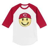Cincinnati Reds Smiley 3/4 Red Sleeve Raglan