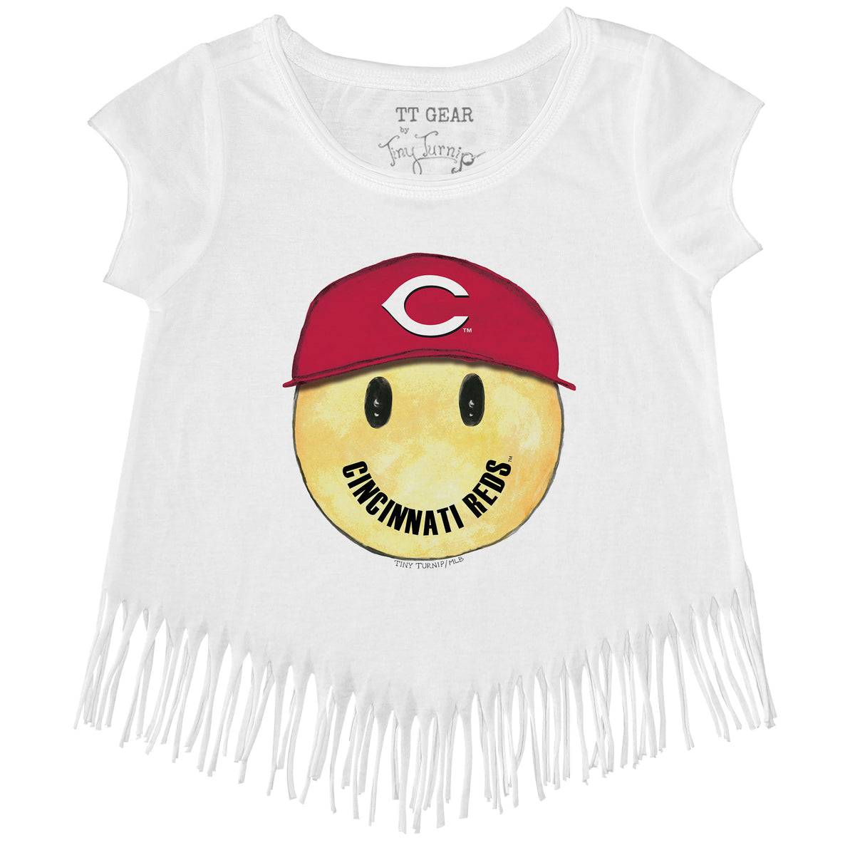 Cincinnati Reds Smiley Fringe Tee