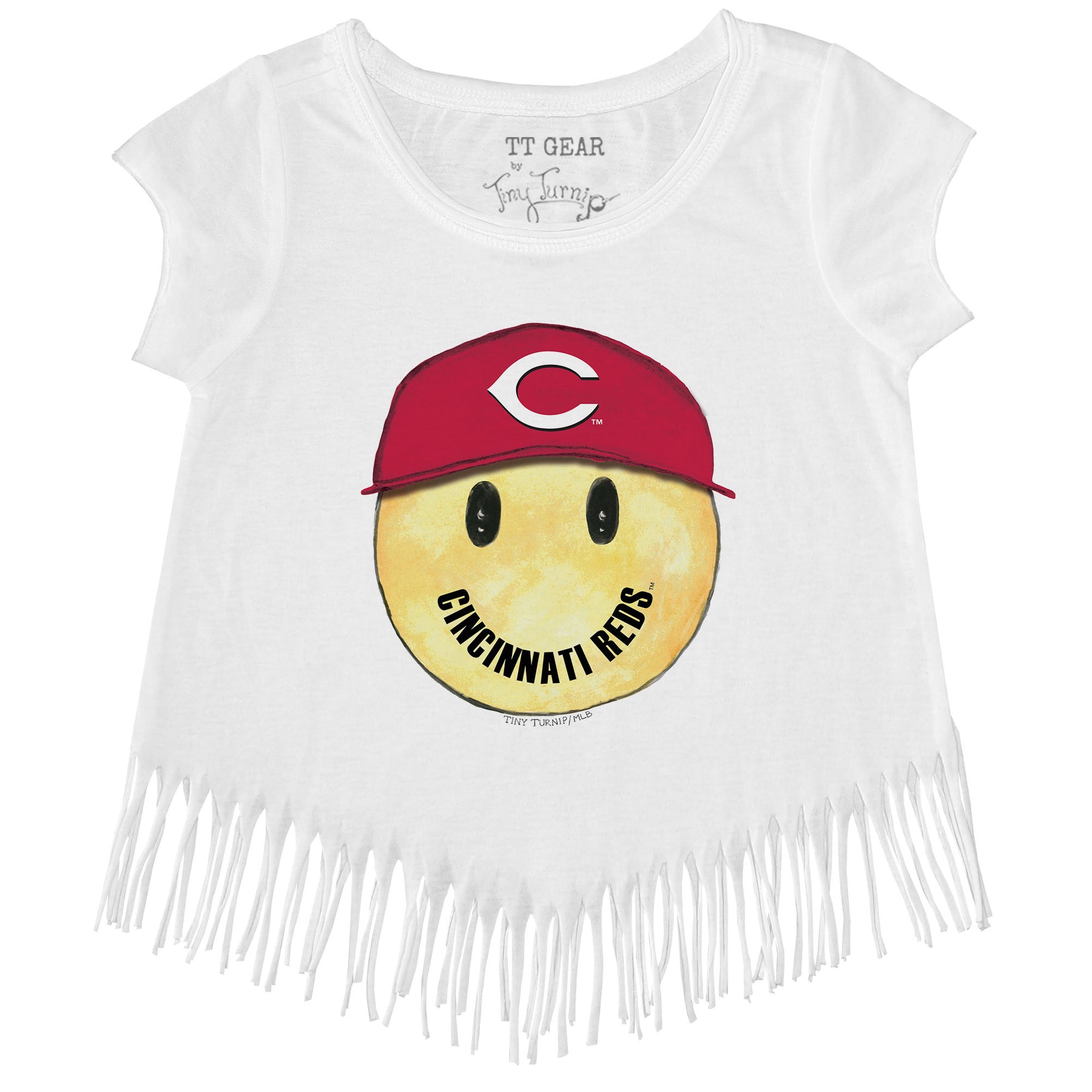 Cincinnati Reds Smiley Fringe Tee