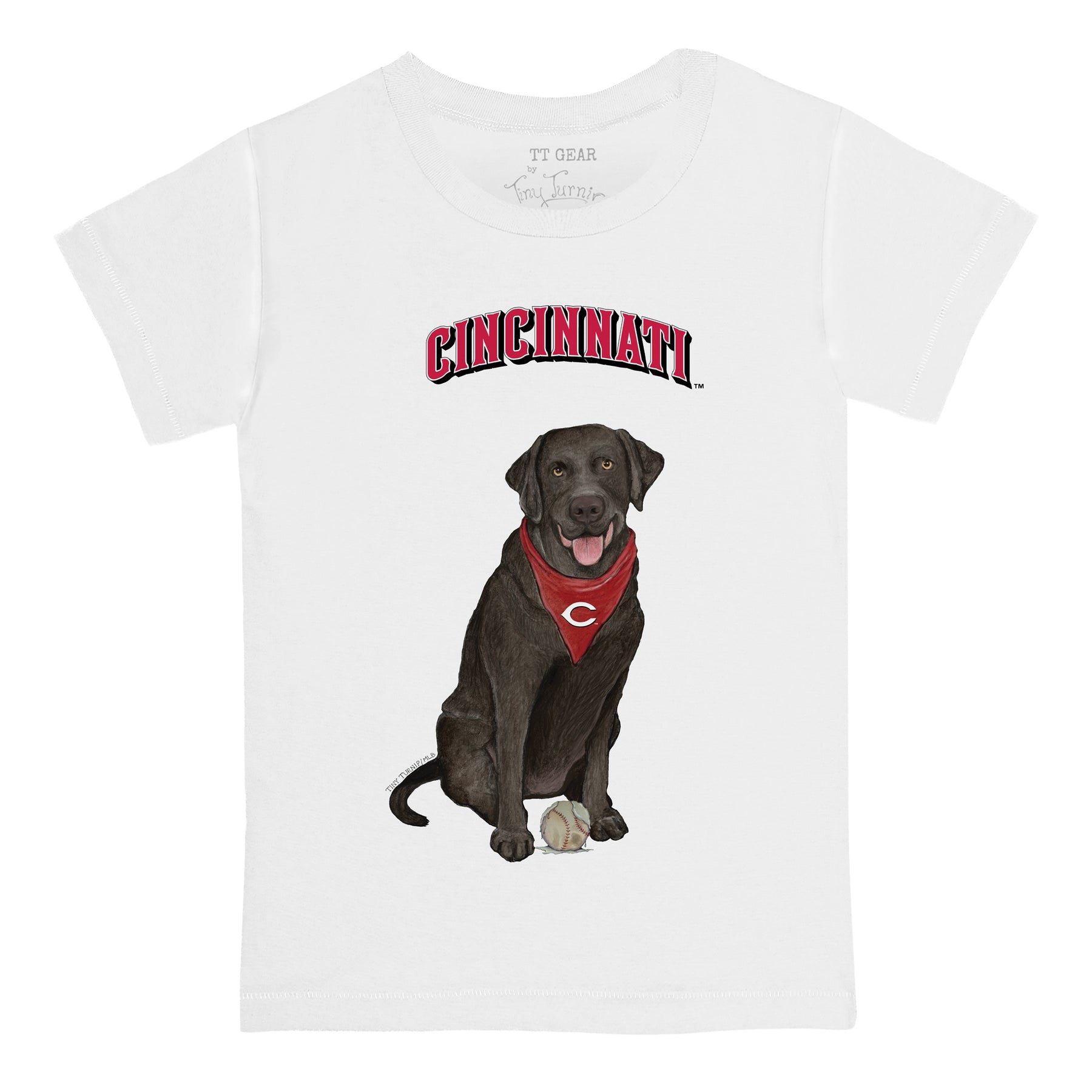 Cincinnati Reds Black Labrador Retriever Tee Shirt