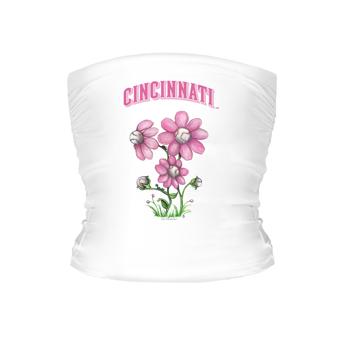Cincinnati Reds Blooming Baseball Tube Top - Tiny Turnip