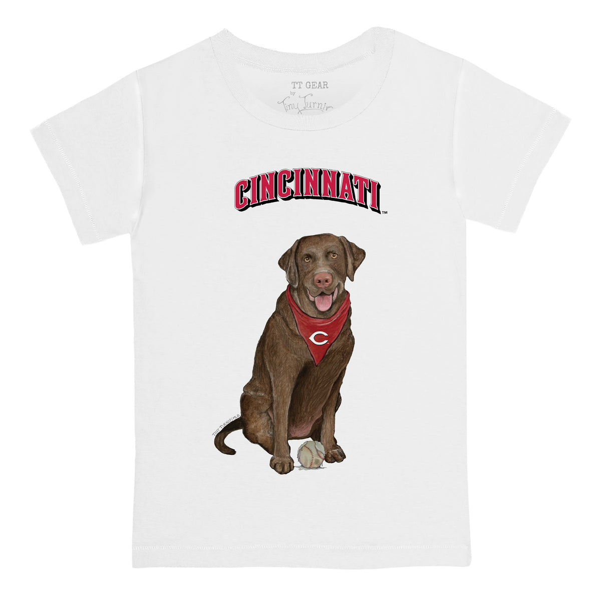 Cincinnati Reds Chocolate Labrador Retriever Tee Shirt