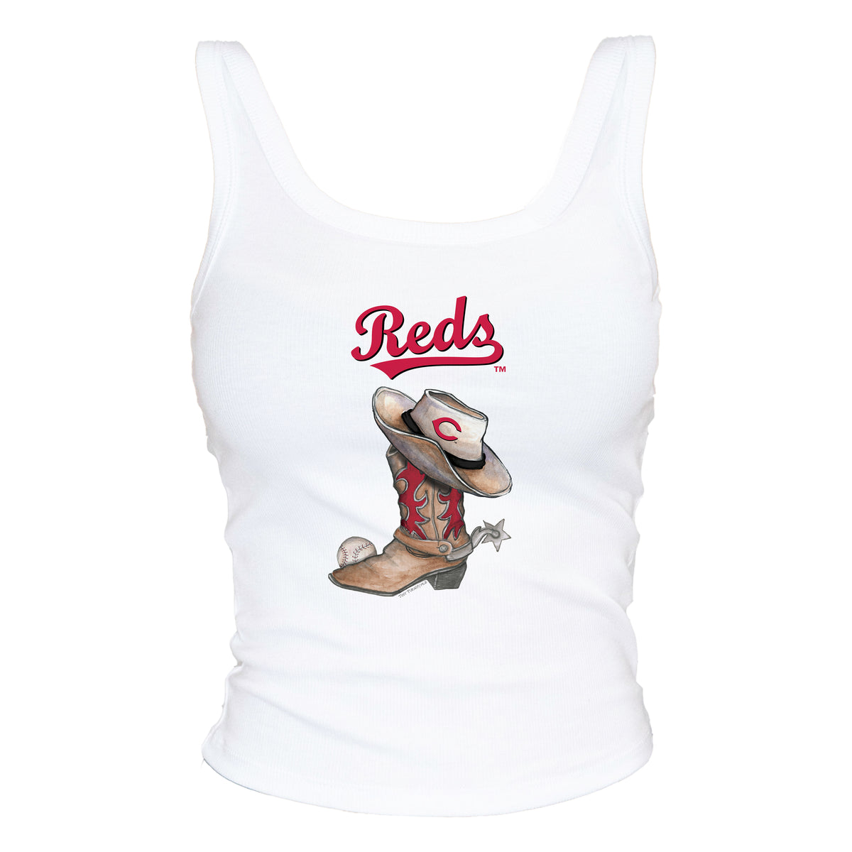 Cincinnati Reds Cowboy Boot Ribbed Tank