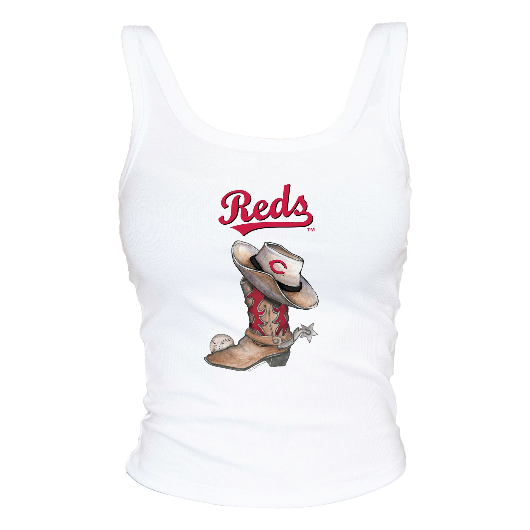 Cincinnati Reds Cowboy Boot Ribbed Tank