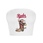 Cincinnati Reds Cowboy Boot Crop Tube Top