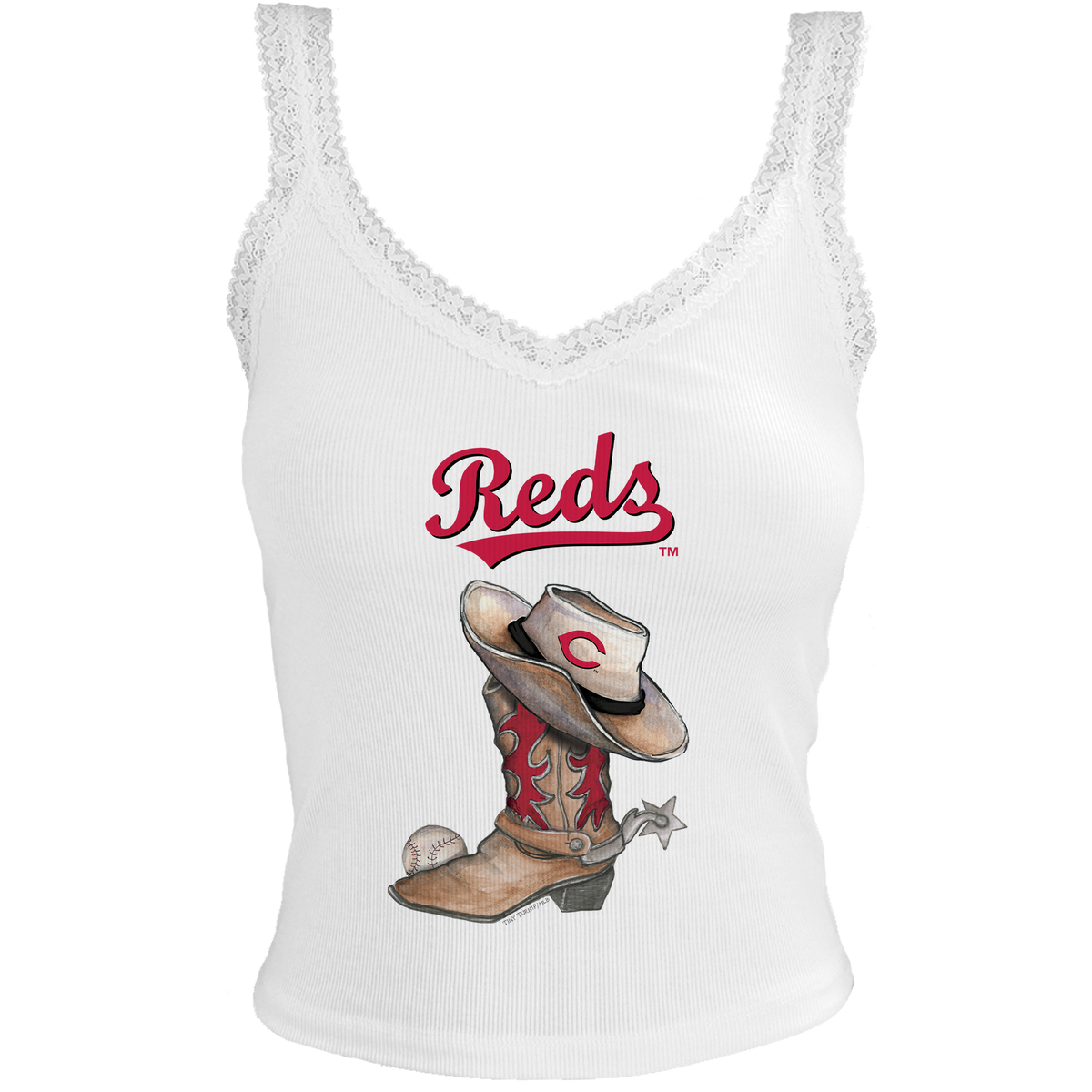 Cincinnati Reds Cowboy Boot Lace Tank