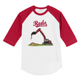 Cincinnati Reds Excavator 3/4 Red Sleeve Raglan