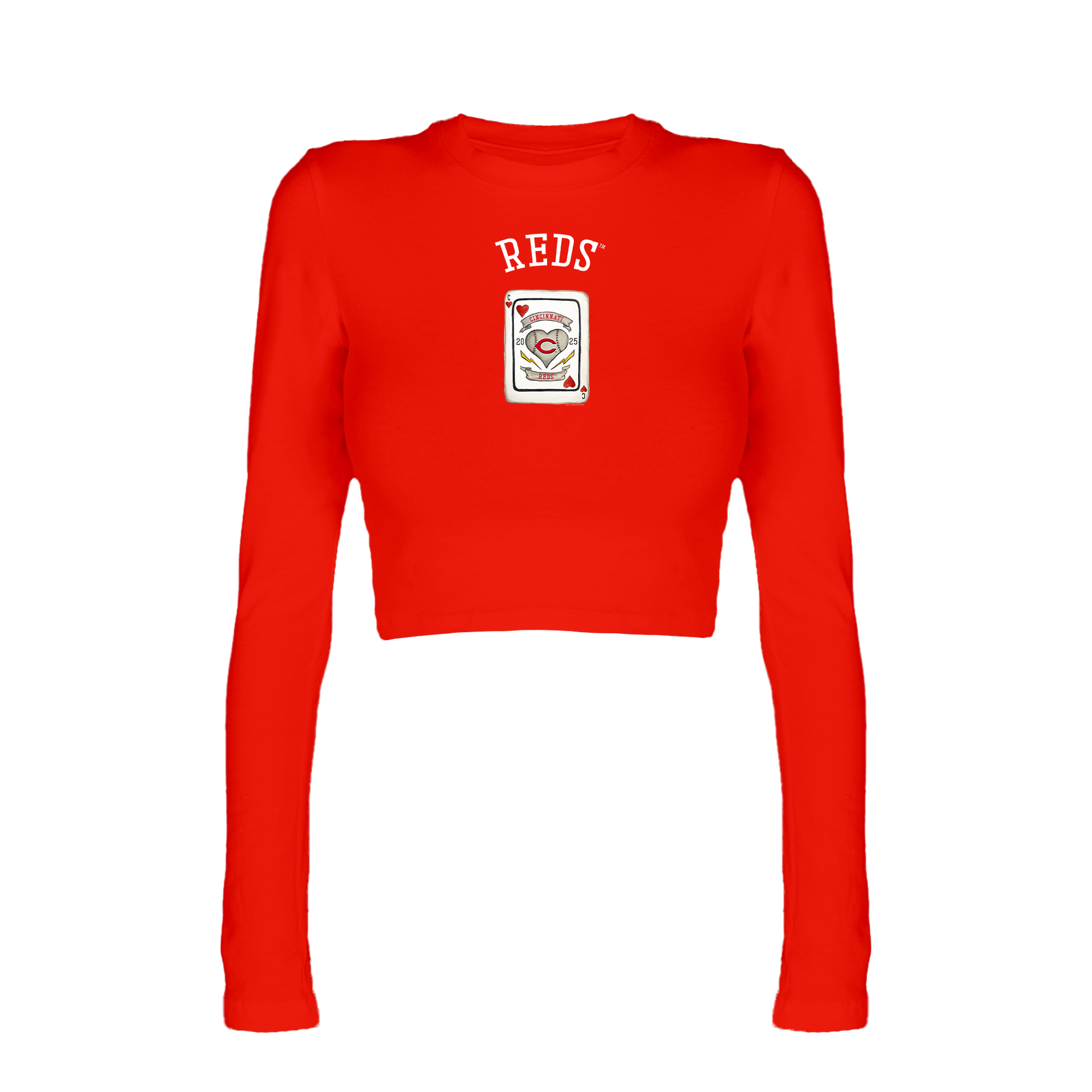 Cincinnati Reds Card Candice Crop Long Sleeve
