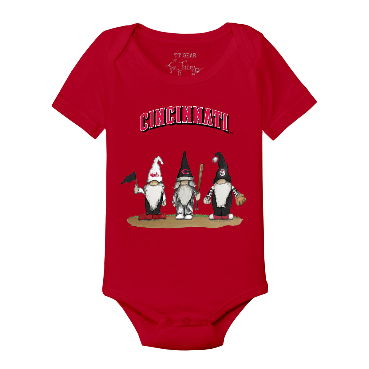 Cincinnati Reds Gnomes Short Sleeve Snapper