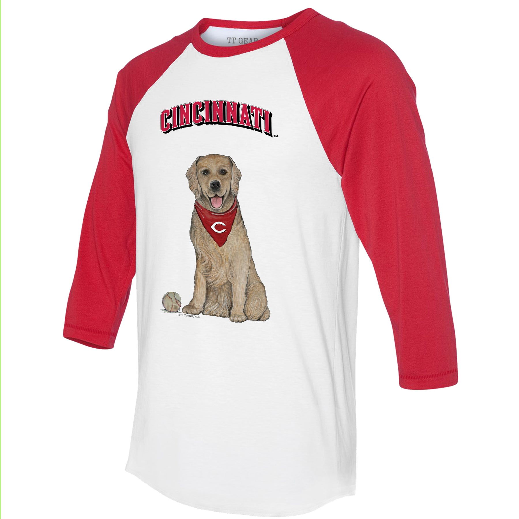 Cincinnati Reds Golden Retriever 3/4 Red Sleeve Raglan