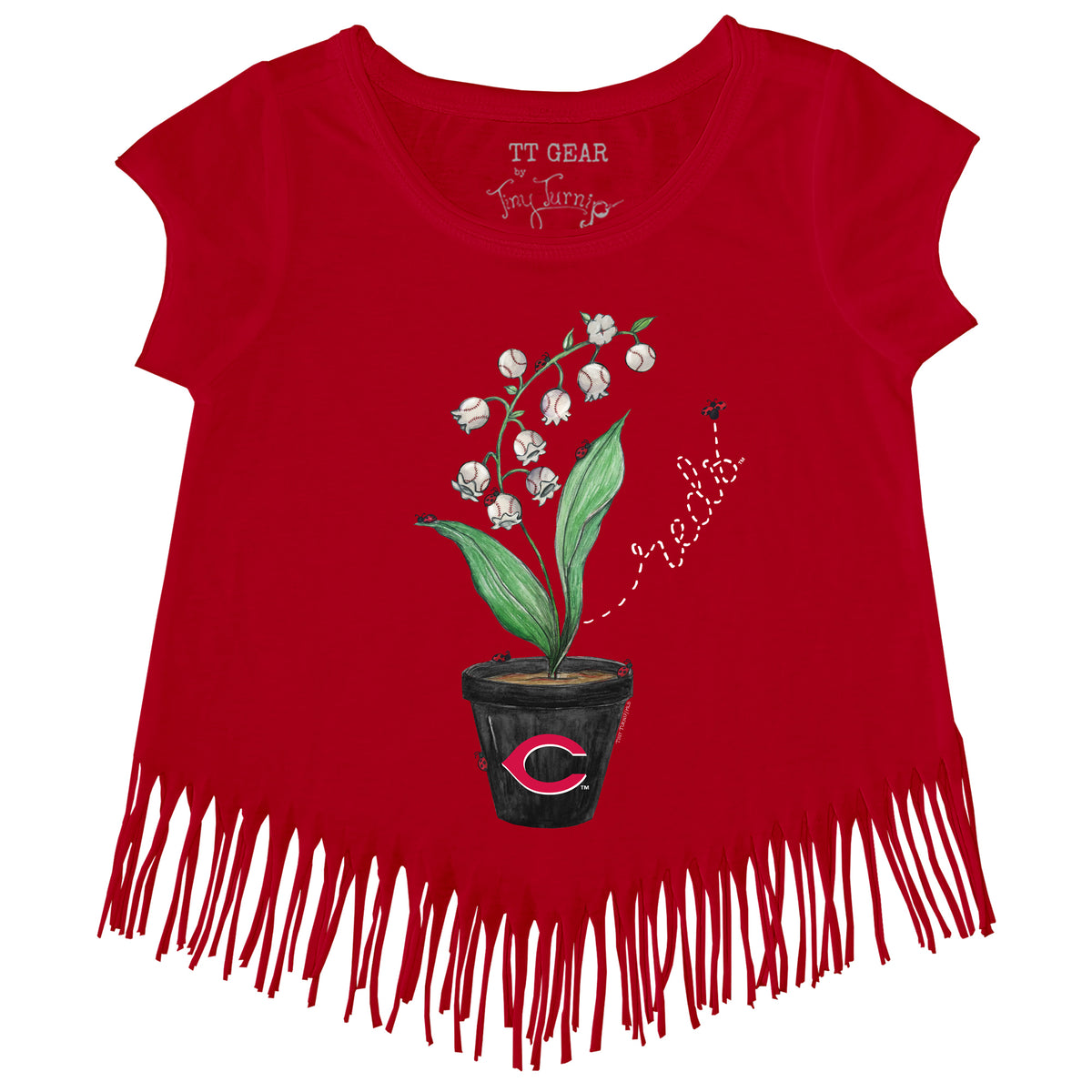 Cincinnati Reds Ladybug Fringe Tee