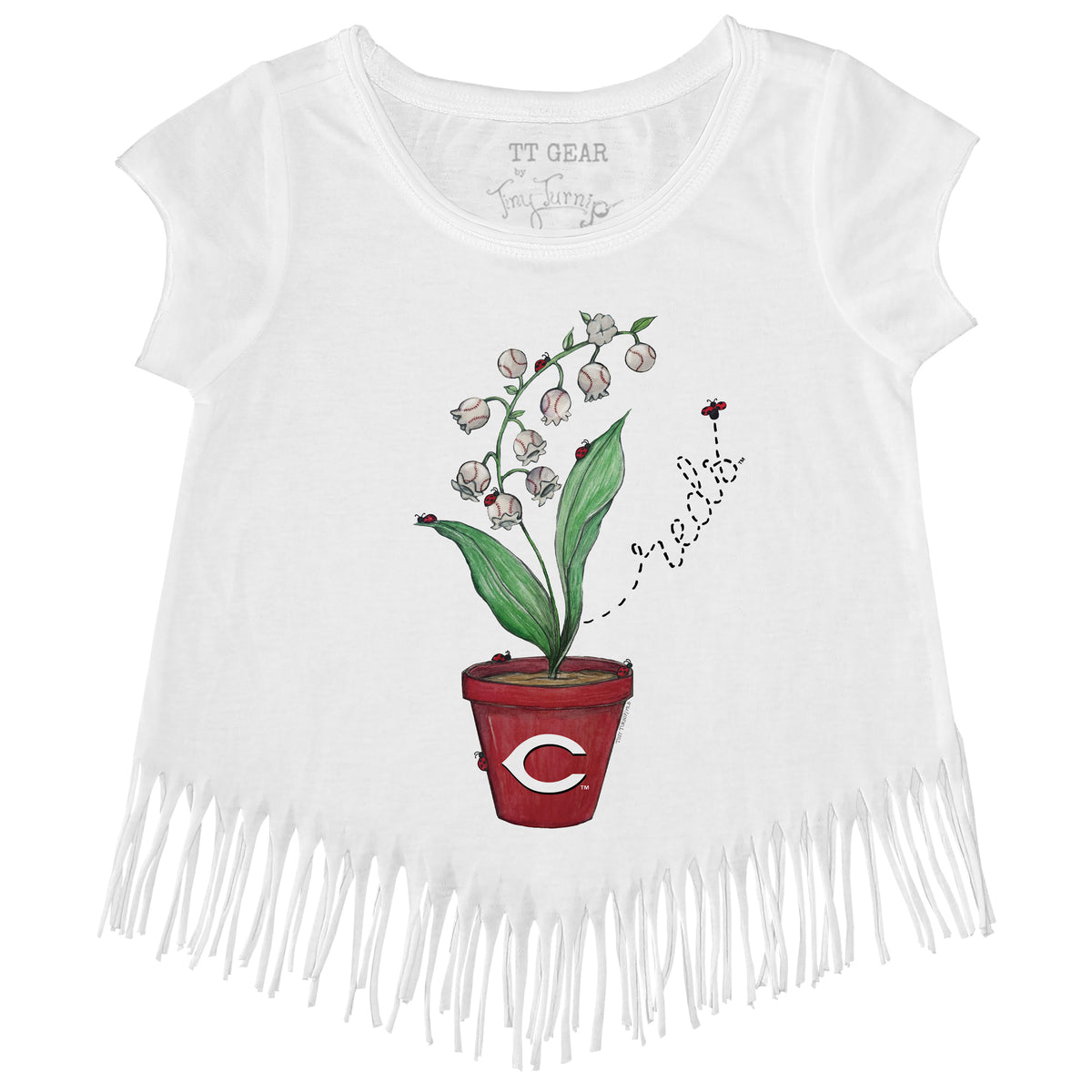 Cincinnati Reds Ladybug Fringe Tee